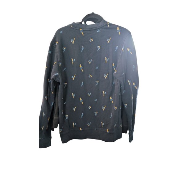 MENS Bench Sweatshirt with Parrots | Navy - Picture 4 of 7